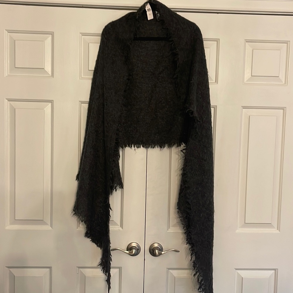 Anthropologie charcoal gray wrap